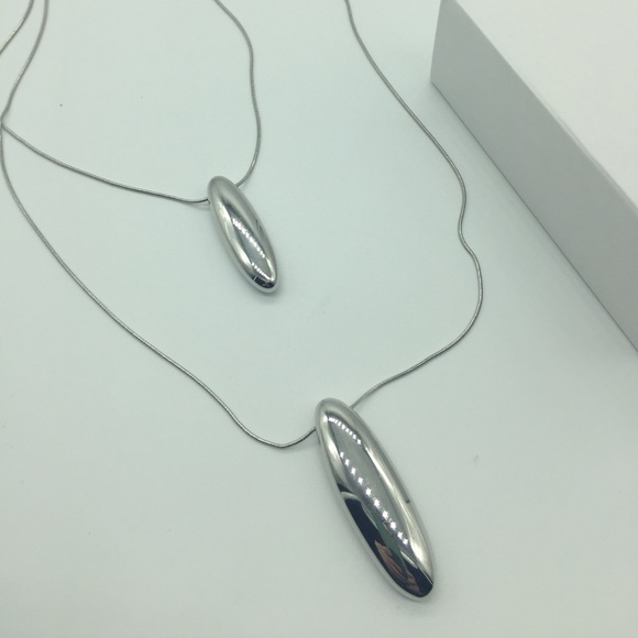 J.Jill NEW Stylish Sculpted-Metal Double-Drop Necklace NWT - Picture 9 of 9